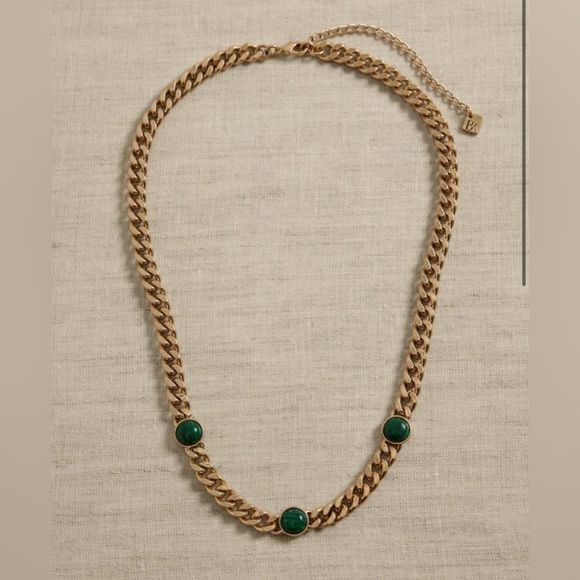 Banana Republic Jewelry - Banana Republic Three Stone Malachite Necklace